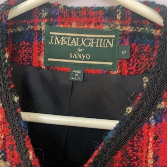 J.Mc LAUGHLIN FOR SANYO PLAID BLAZER JACKET SIZE 10 - Picture 4 of 10